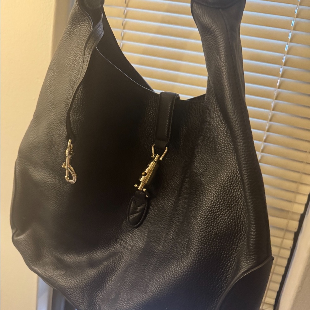 Gucci Black Leather Hobo Bag